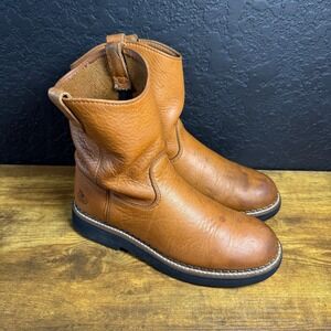 Georgia Boot Farm & Ranch G203 Leather Wellington Work Boots Tan Mens 6M